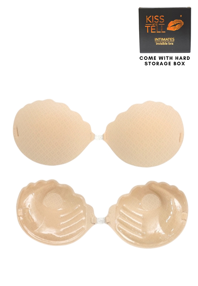 Kiss & Tell 2 Pack Scallop Thick Push Up Stick On Nubra in Nude Seamless Invisible Reusable Adhesive Stick on Wedding Bra 隱形聚攏胸