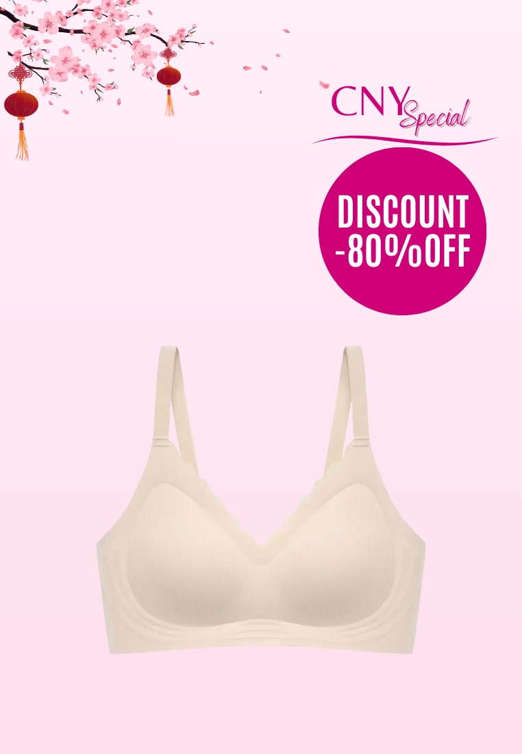 Kiss & Tell Delia Seamless Wireless Comfortable Push Up Support Bra in Nude