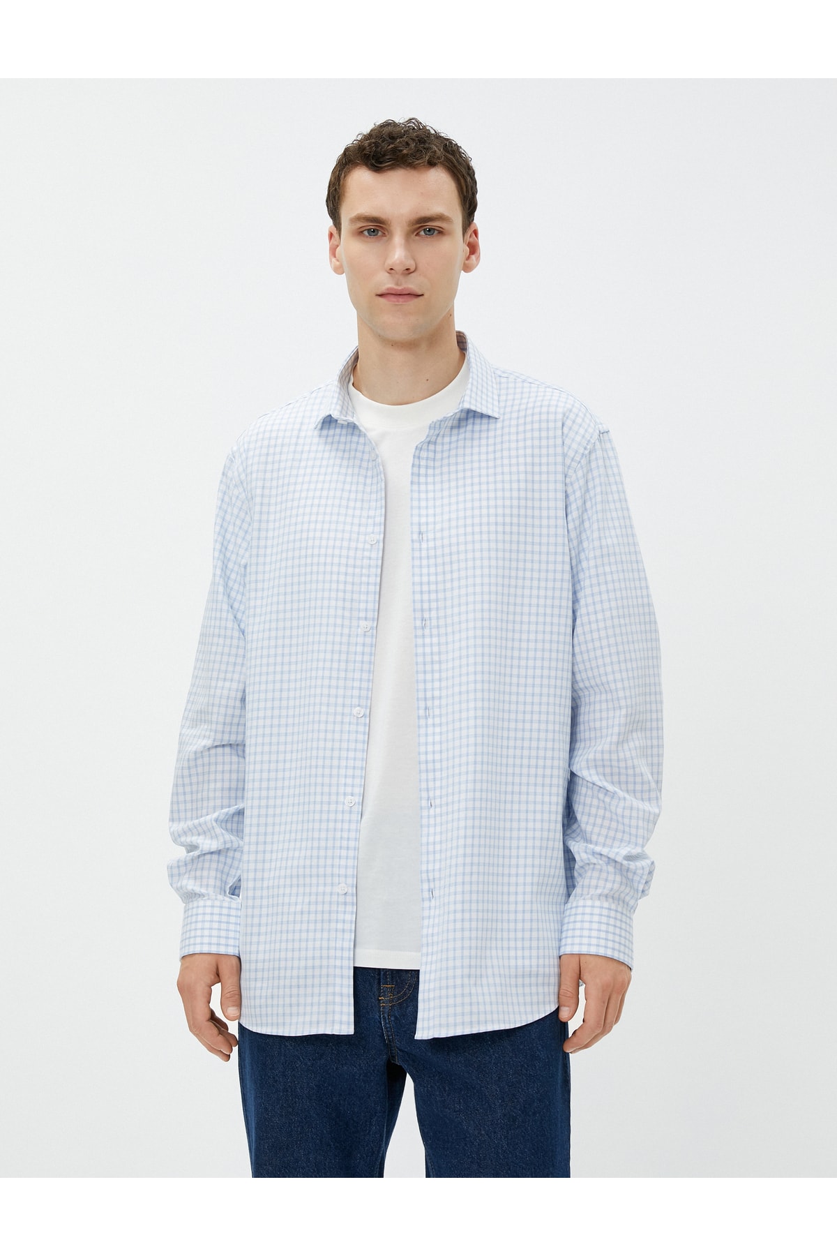 KOTON Checkered Shirt Slim Fit Classic