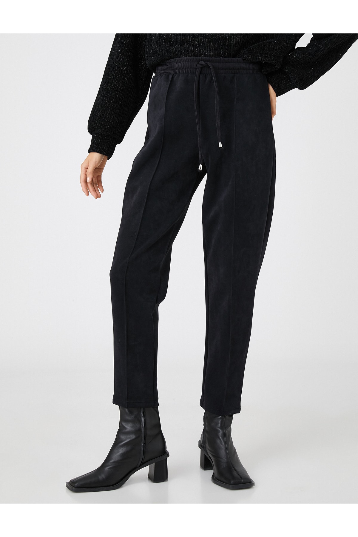 KOTON Ribbed Trousers Relaxed Slim Leg