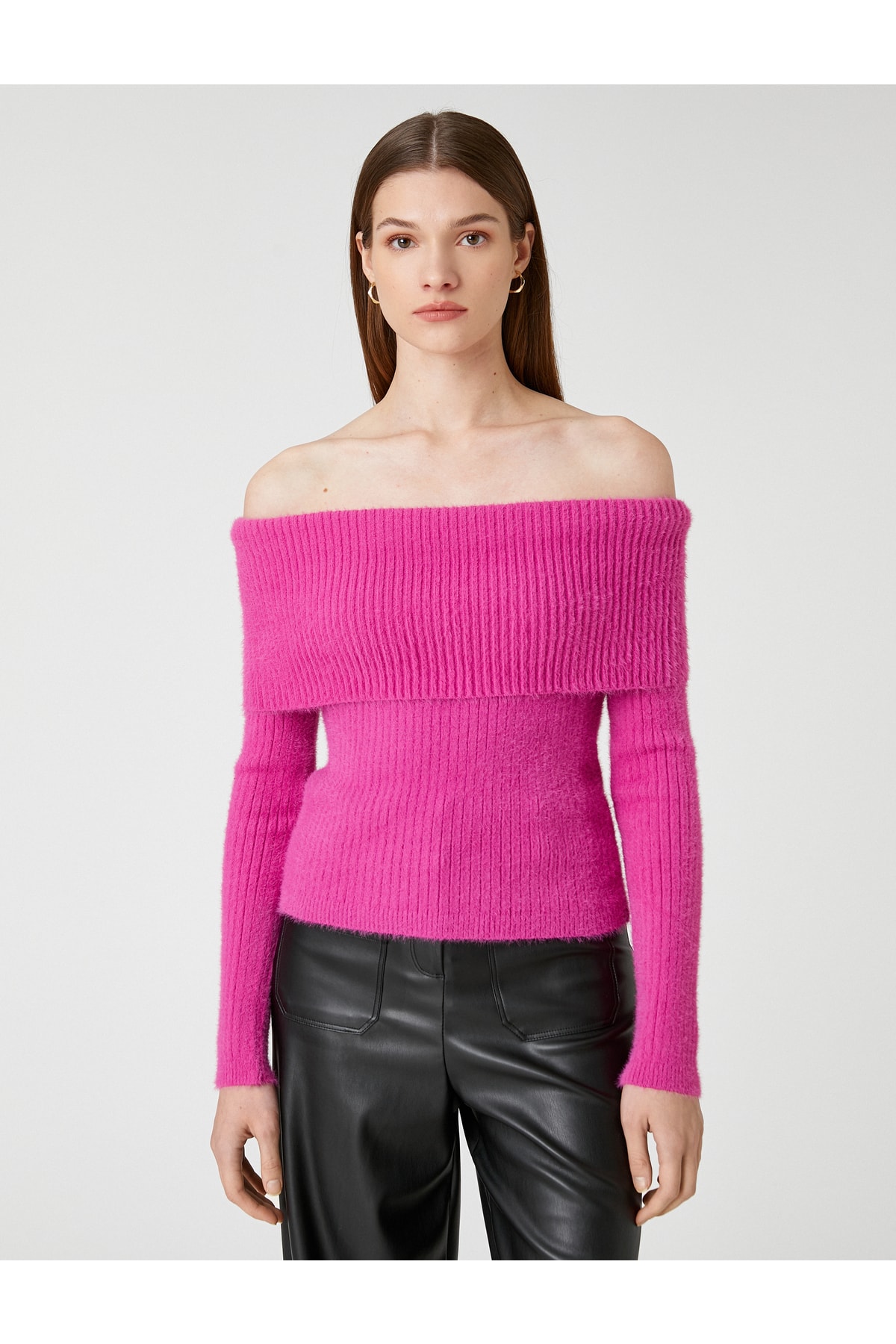KOTON Off-The-Shoulder Soft-Texture Sweater