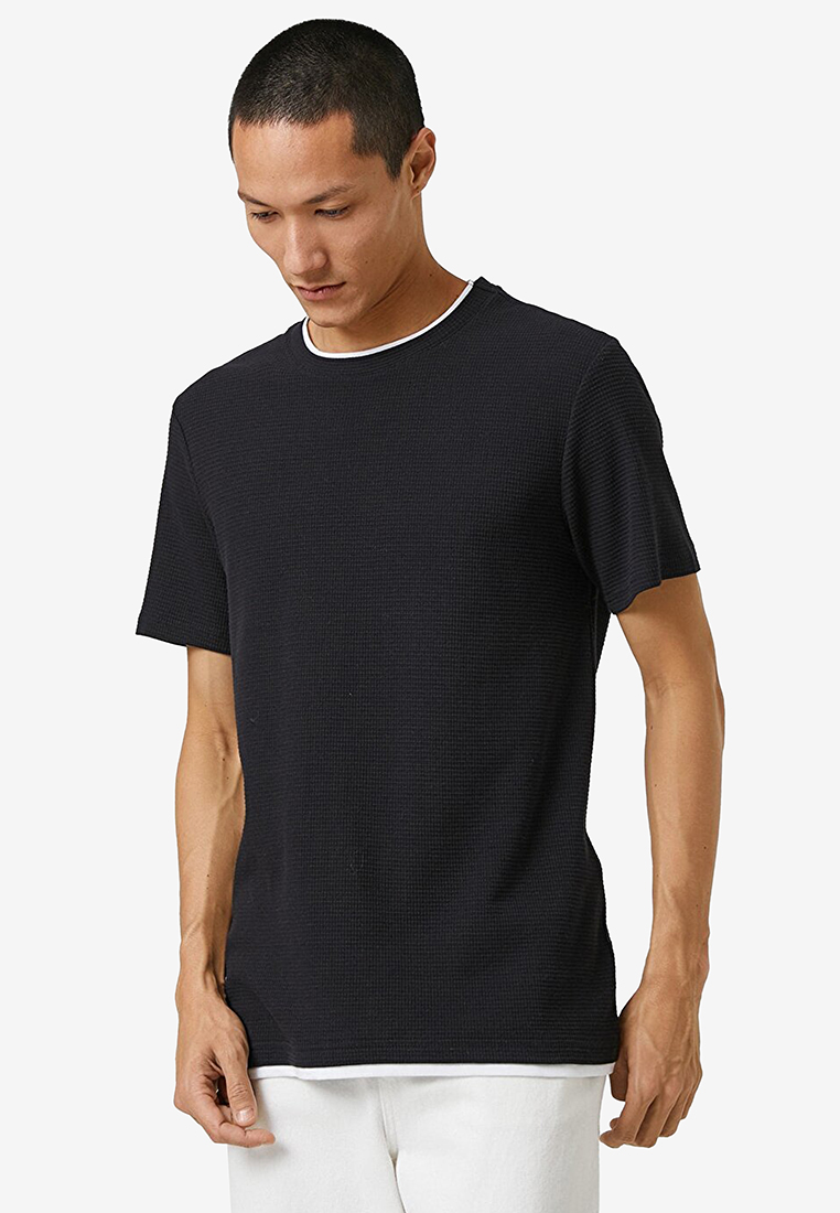 KOTON Basic Woven T-Shirt Crew Neck Short Sleeve