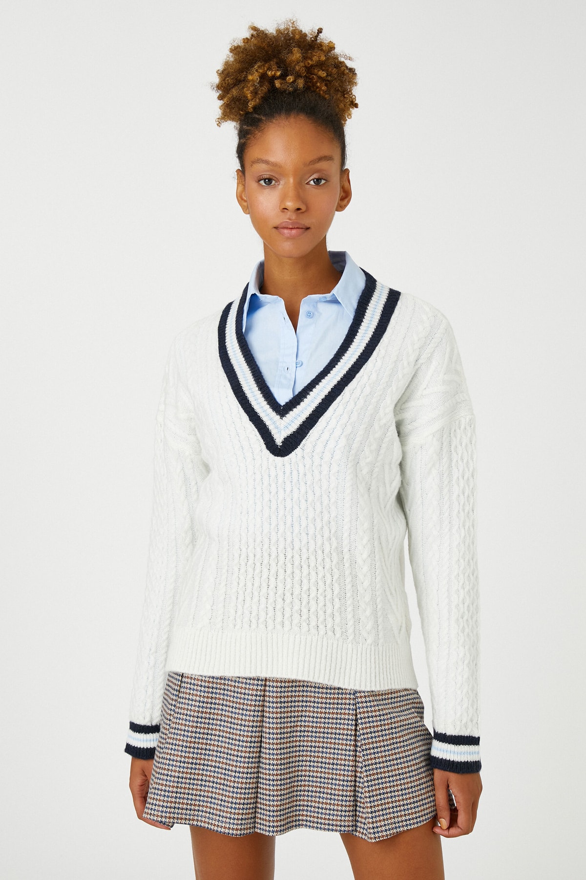 KOTON V-Neck Knit Sweater