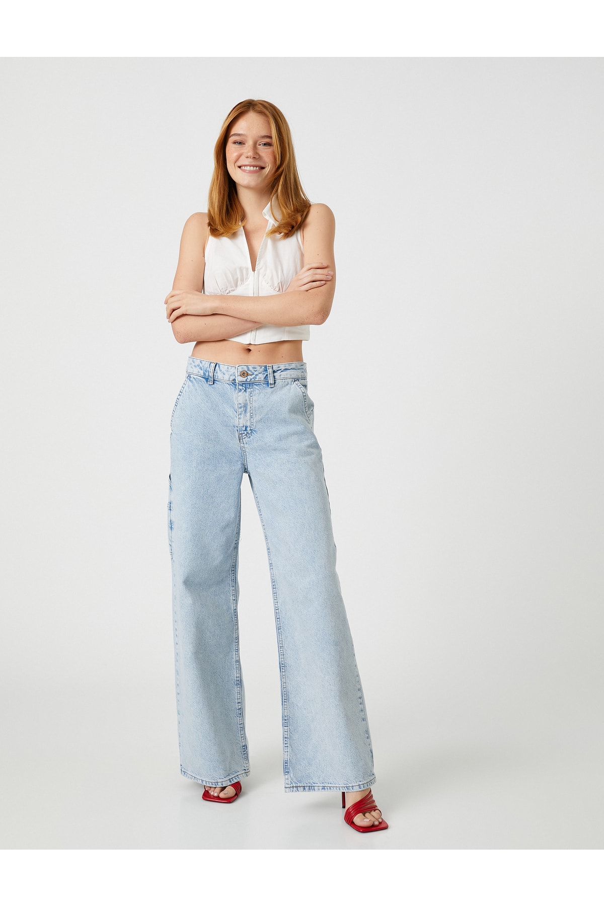 KOTON High Waisted Extra Wide Leg Bianca Jeans