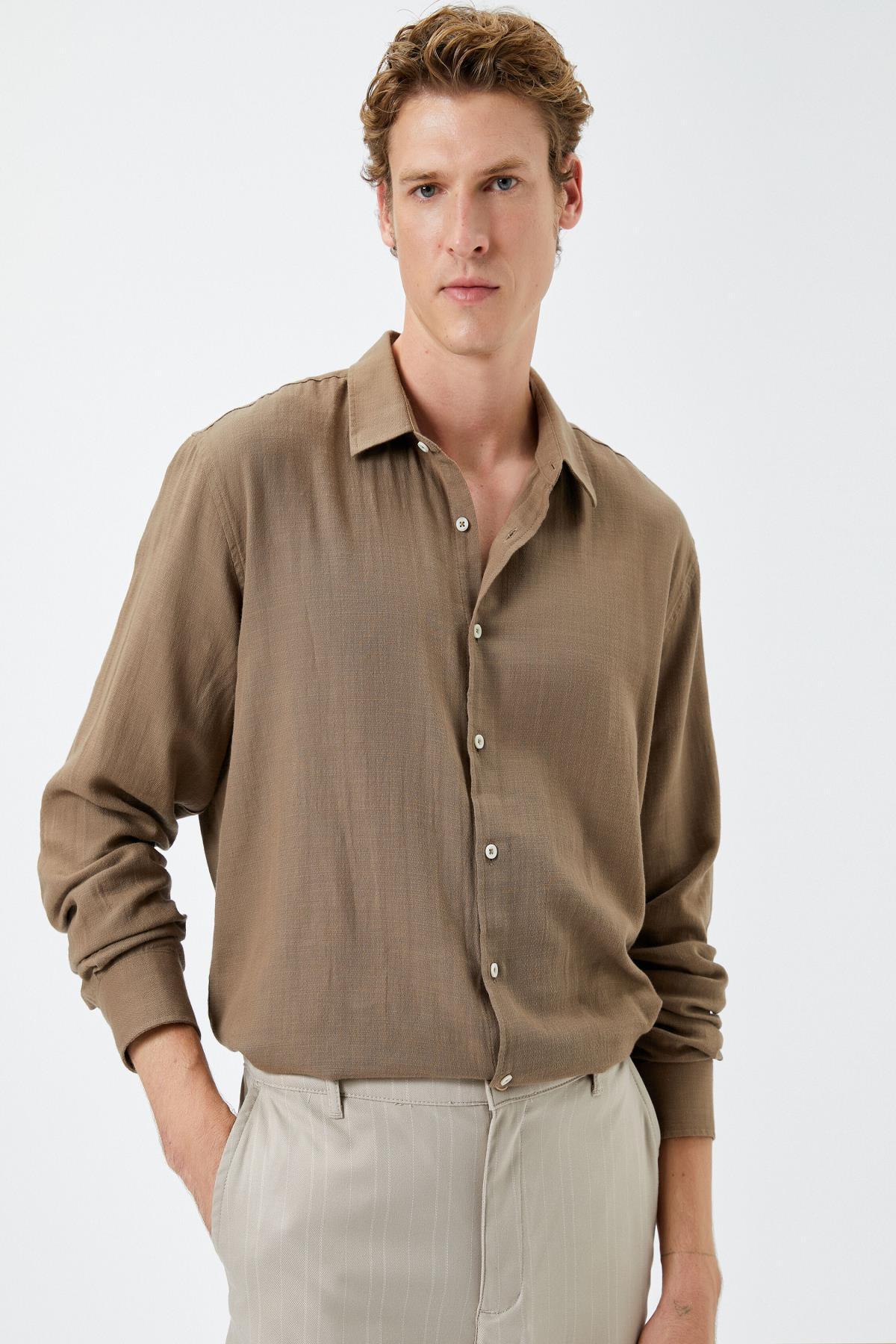 KOTON Men's Brown Shirt