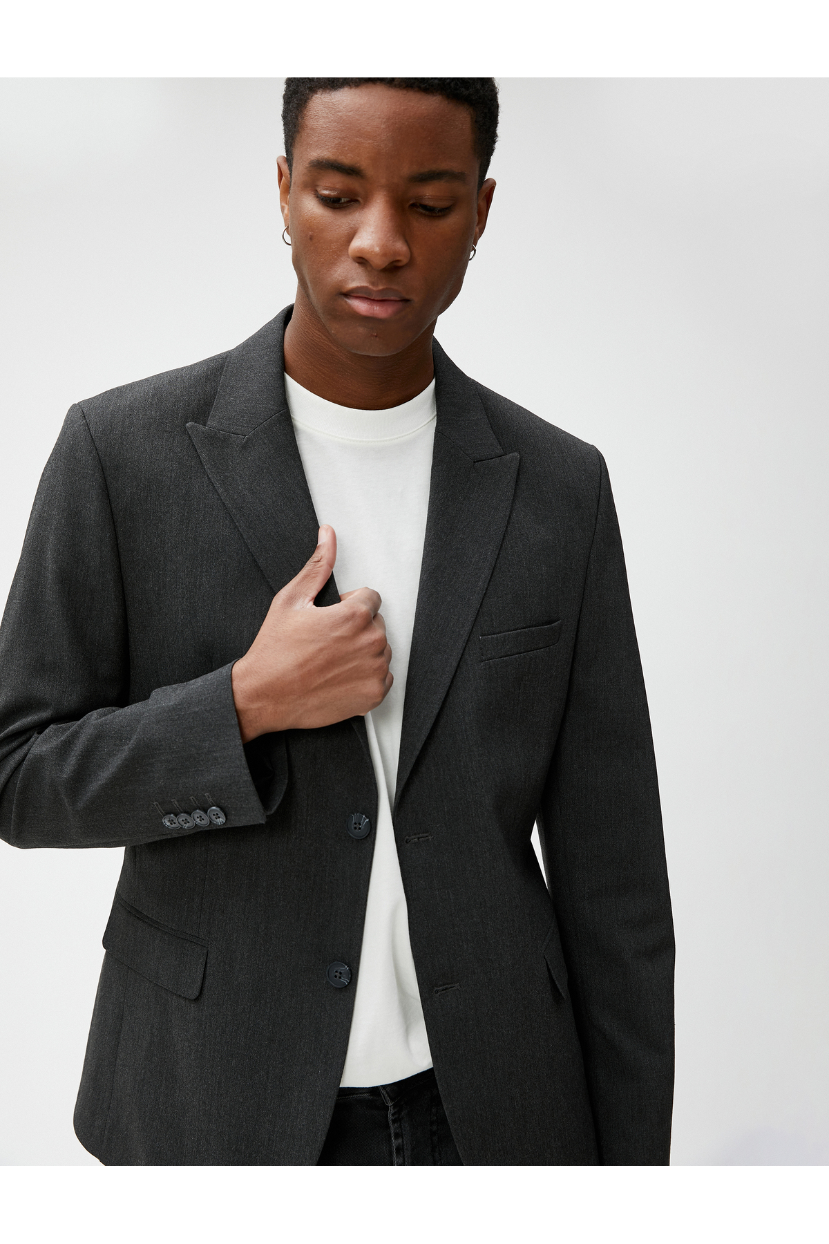 KOTON Blazer Jacket with Button Detailed Slim Fit