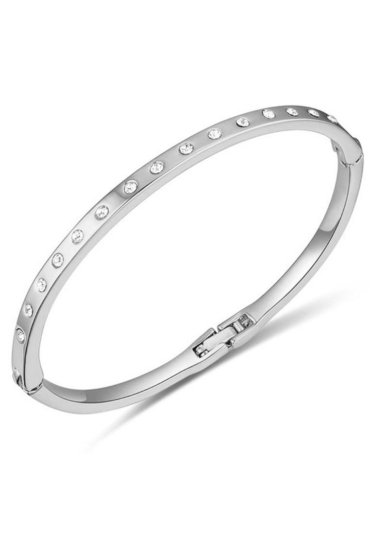 Krystal Couture KRYSTAL COUTURE In-Line Bangle White Gold Embellished with SWAROVSKI® crystals-White Gold/Clear