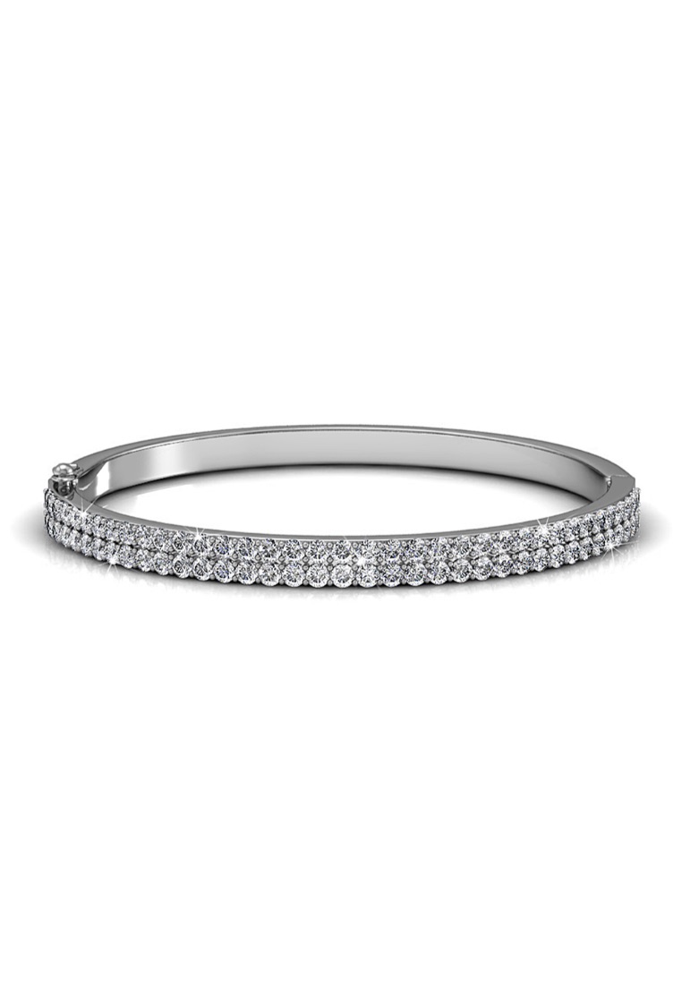 Krystal Couture KRYSTAL COUTURE Alexa Bangle Embellished with SWAROVSKI® crystals-White Gold/Clear