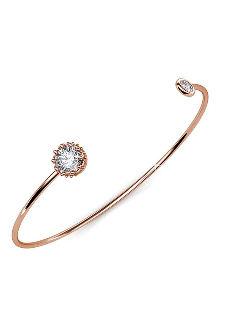 Krystal Couture KRYSTAL COUTURE Ultra-Chic Open Bangle Rose Gold Embellished with SWAROVSKI® crystals-Rose Gold/Clear
