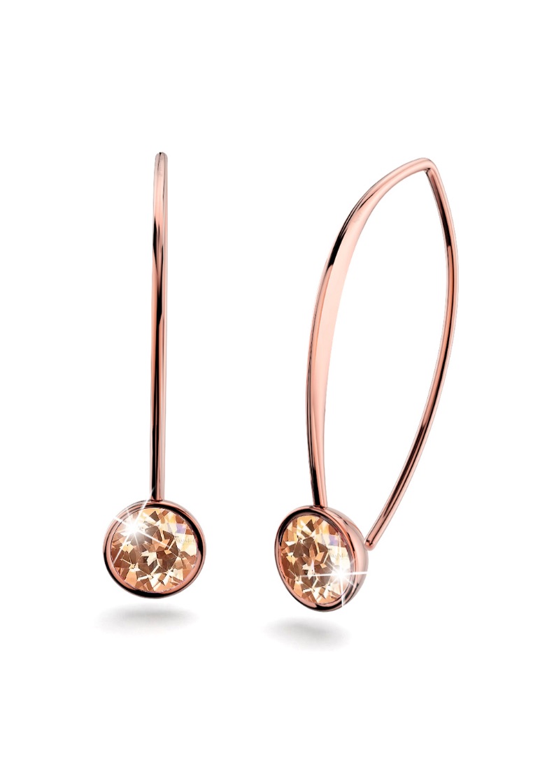 Krystal Couture KRYSTAL COUTURE Prescilla Sparks Earrings Embellished with SWAROVSKI® crystals-Rose Gold/Light Peach