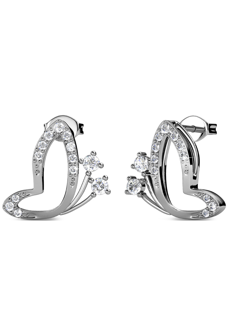 Krystal Couture KRYSTAL COUTURE Butterfly Buff Stud Earrings Embellished with SWAROVSKI® crystals-White Gold/Clear