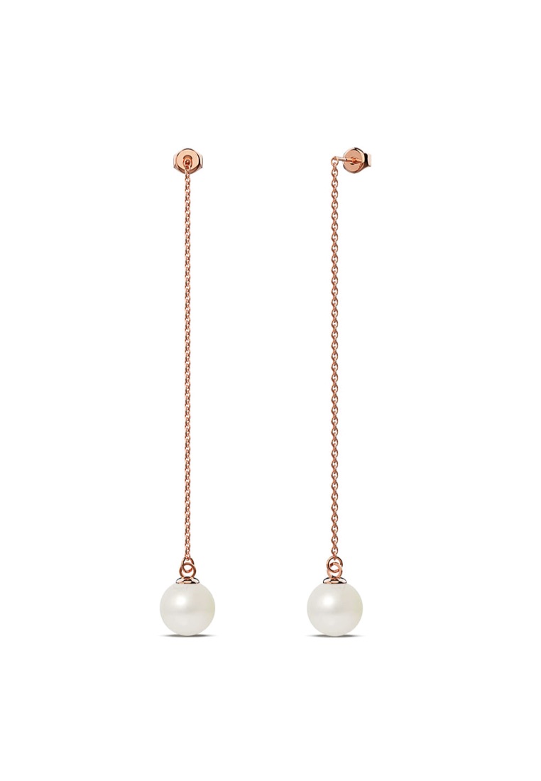 Krystal Couture KRYSTAL COUTURE Katarina Pearl Drop Earrings Embellished with SWAROVSKI® Crystal Pearls-Rose Gold/Pearl