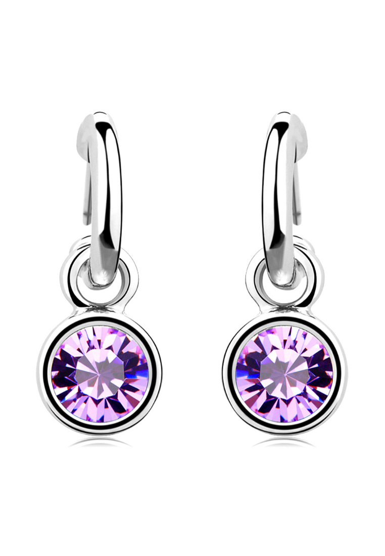 Krystal Couture KRYSTAL COUTURE Bella Chic Earrings Embellished with SWAROVSKI® crystals - White Gold/Purple