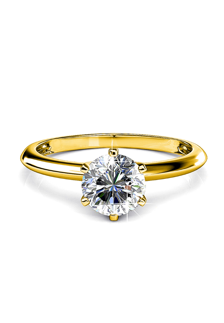 Krystal Couture KRYSTAL COUTURE One In A Million Solitaire Ring Embellished with SWAROVSKI® crystals - Gold/Clear