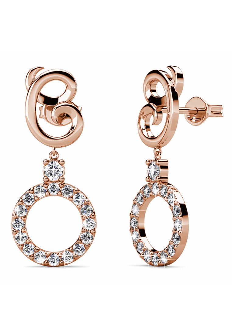 Krystal Couture KRYSTAL COUTURE Rose Gold Twisted Knot Dangle Earrings Embellished with SWAROVSKI® Crystals