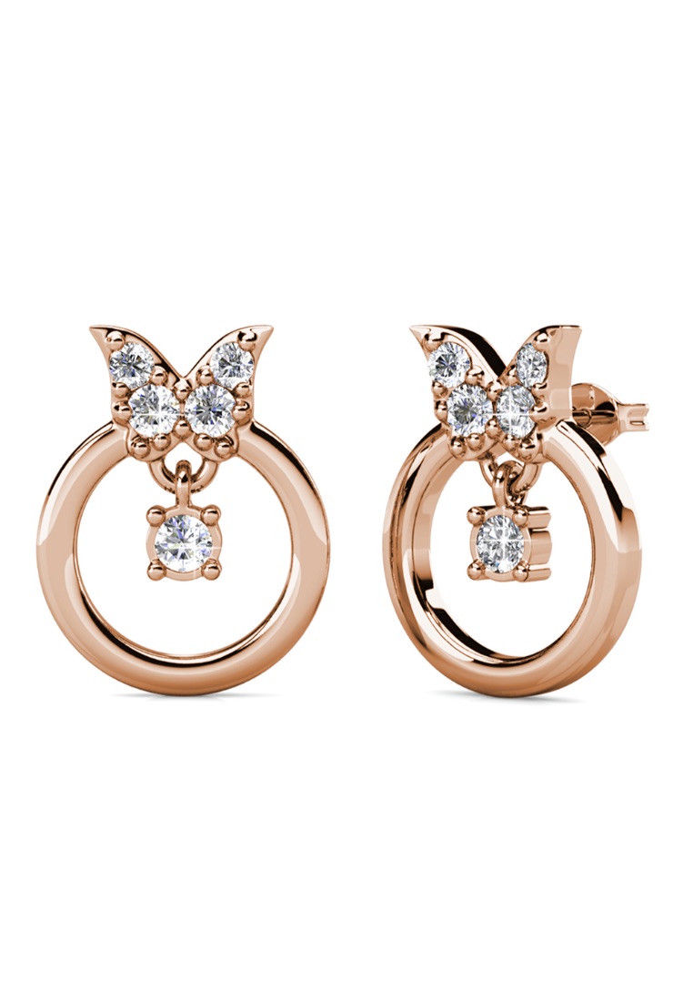 Krystal Couture KRYSTAL COUTURE A Thousand Butterfly Stud Earrings Embellished with Crystals from SWAROVSKI® in Rose Gold