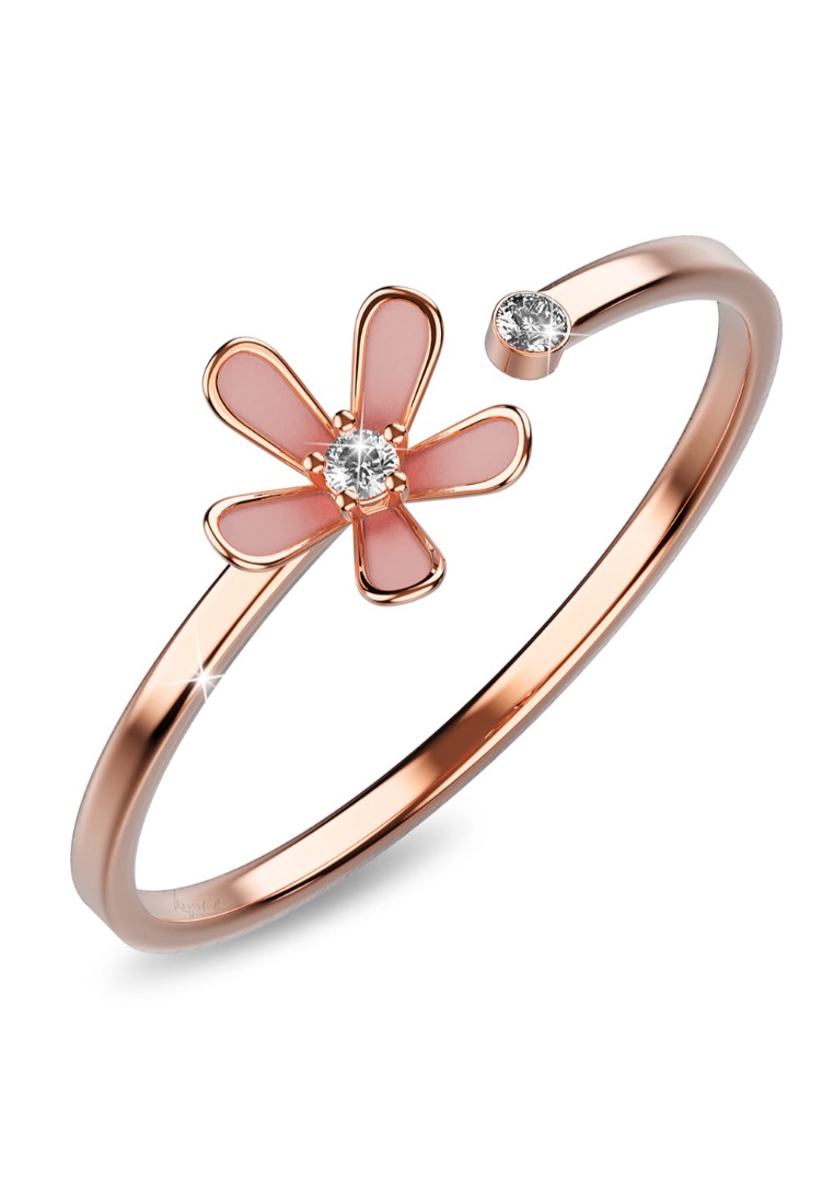 Krystal Couture KRYSTAL COUTURE Petalia Pink Ring Featured SWAROVSKI® Crystals in Rose Gold