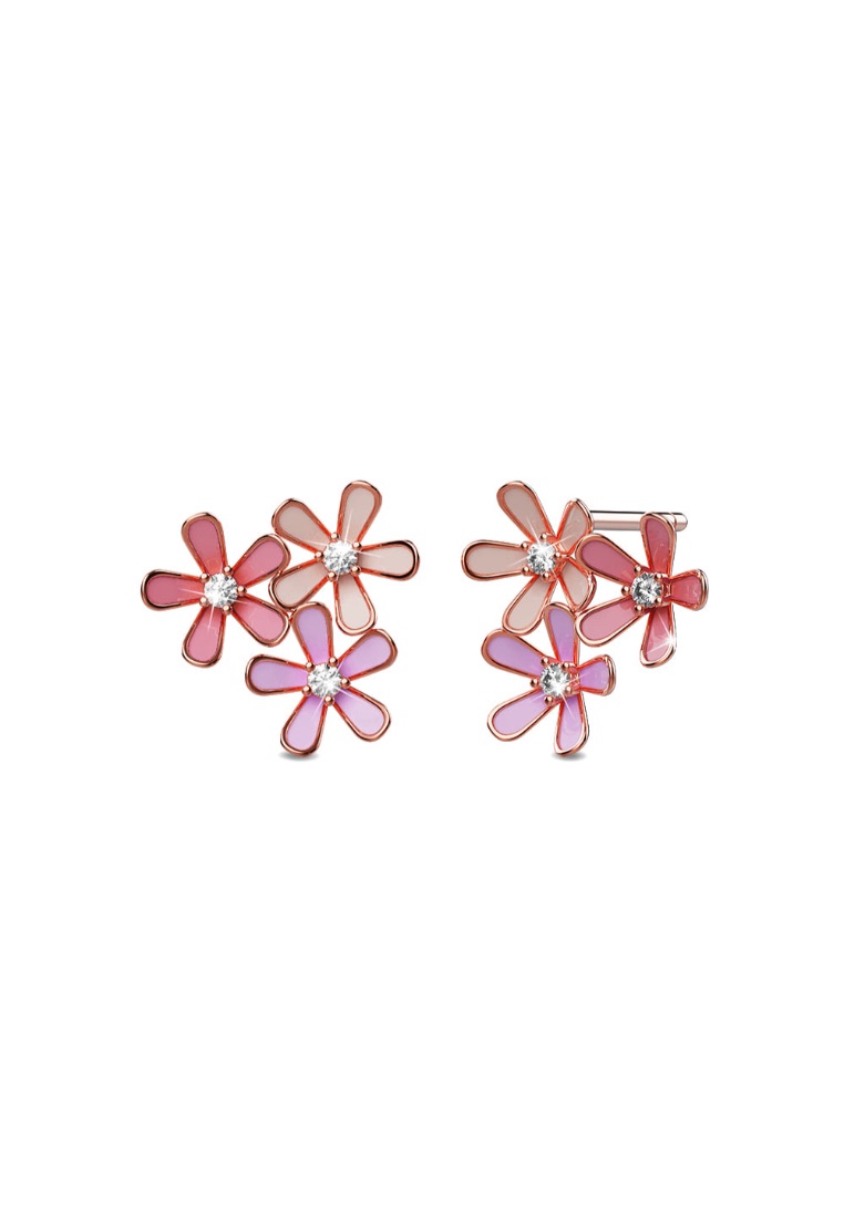 Krystal Couture KRYSTAL COUTURE Petalia Pink Stud Earrings Featured SWAROVSKI® Crystals in Rose Gold