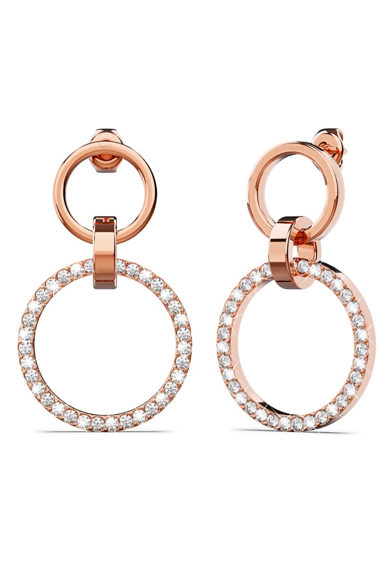 Krystal Couture KRYSTAL COUTURE Orbit of Elegance Earrings Embellished with SWAROVSKI®Crystal in Rose Gold
