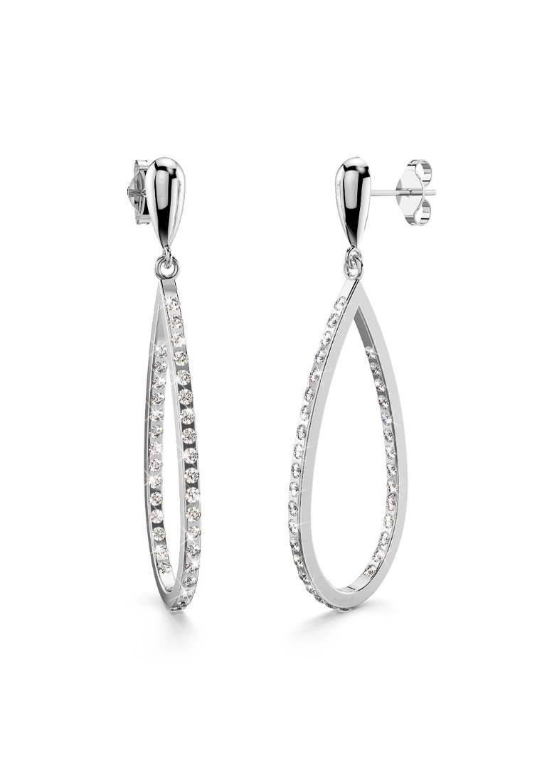 Krystal Couture KRYSTAL COUTURE Everlast Earrings Embellished with SWAROVSKI® crystals-White Gold/Clear