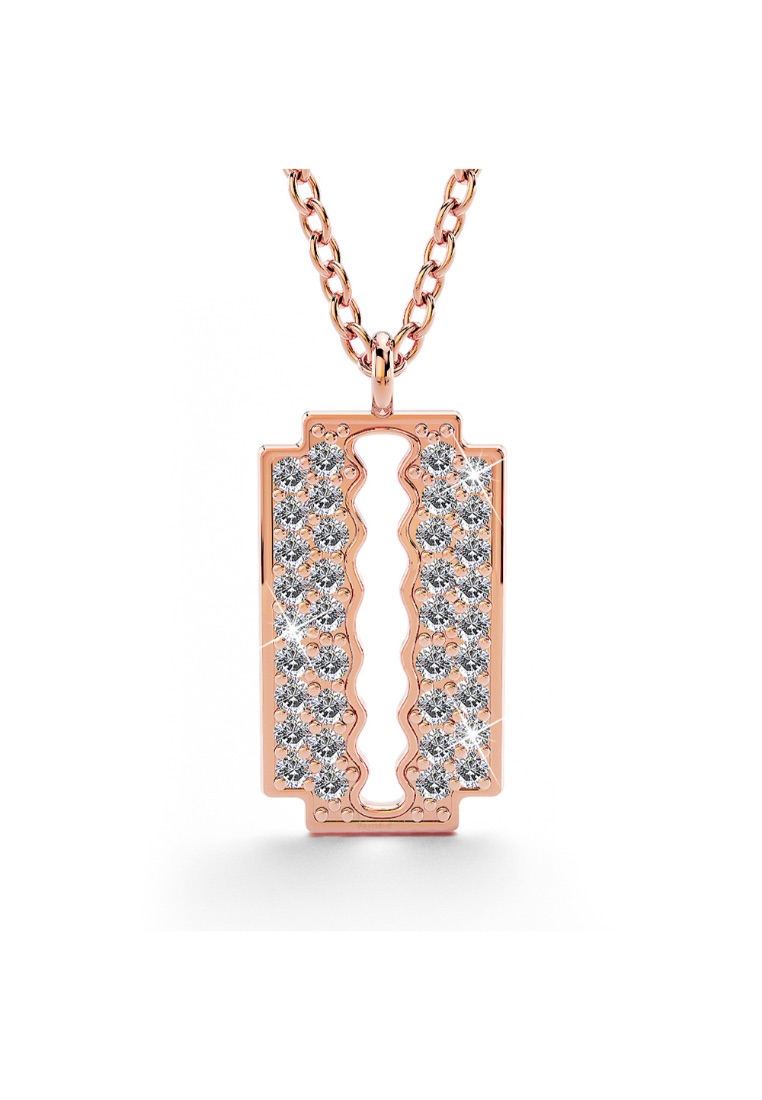 Krystal Couture KRYSTAL COUTURE Glittery Blade Necklace-Rose Gold/Clear
