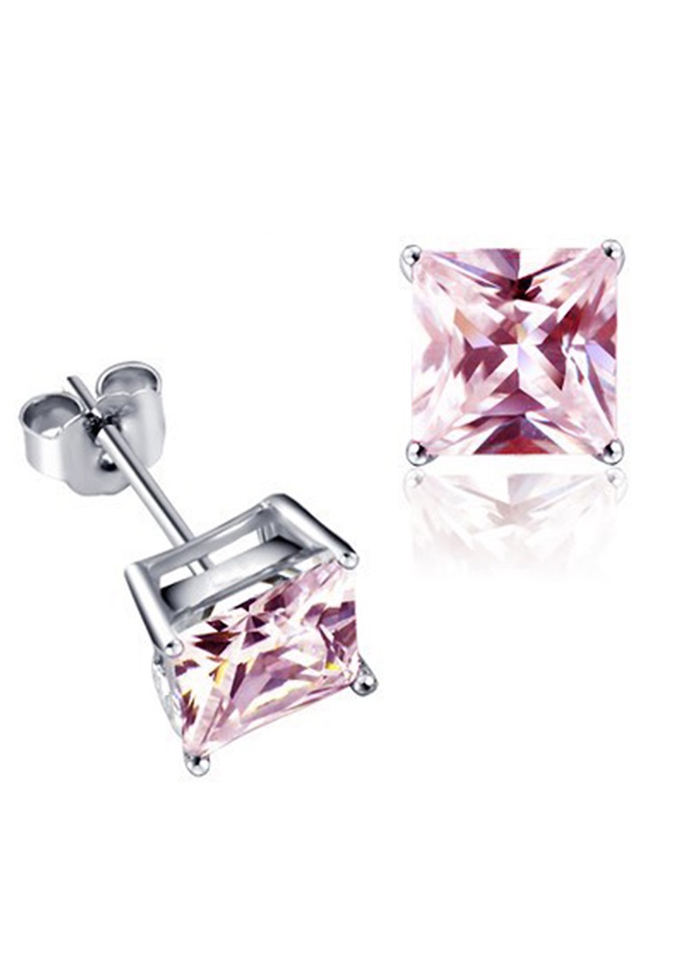 Krystal Couture KRYSTAL COUTURE Princess Studs-White Gold/Pink