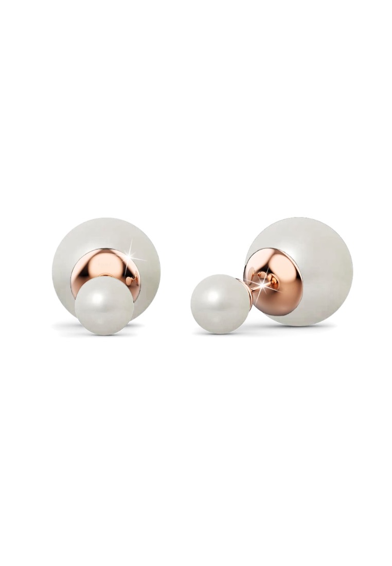 Krystal Couture KRYSTAL COUTURE Bubble Drop Studs-Rose Gold/Pearl White