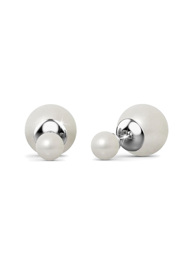 Krystal Couture KRYSTAL COUTURE Bubble Drop Studs-White Gold/Pearl White