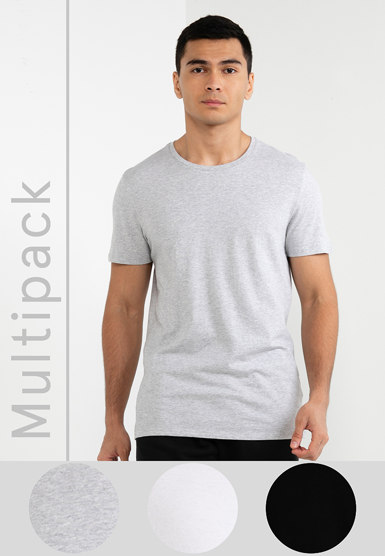 Lacoste 3 Packs Men's Crew Neck Plain Cotton T-Shirts