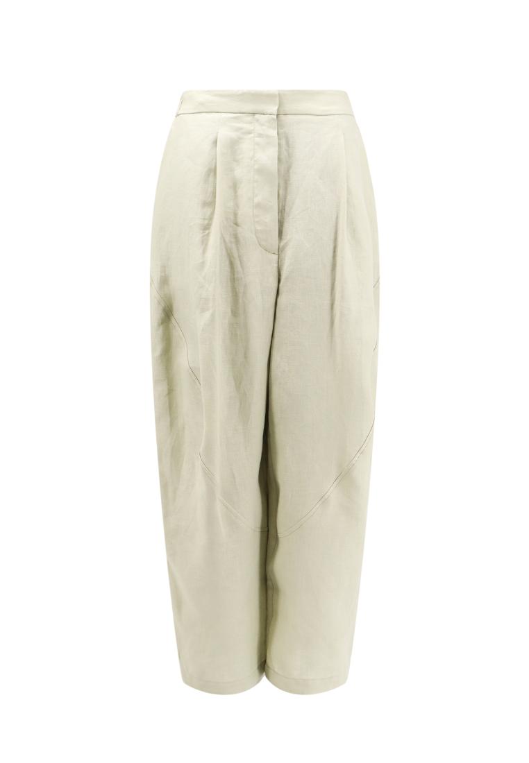 Wide leg linen trouser - LARDINI - Green