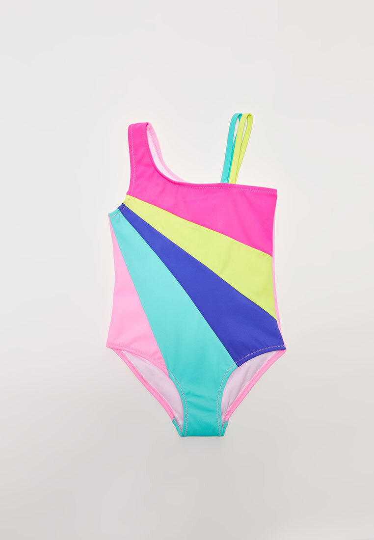 LC WAIKIKI Girl's Swimsuit With Color Blocks İn Flexible Fabric