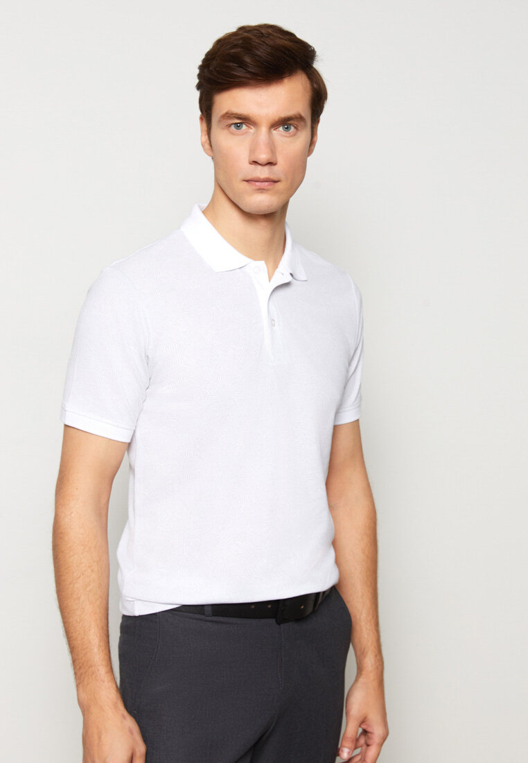 LC WAIKIKI Polo Neck Short Sleeve Patterned Piqué Men's T-Shirt
