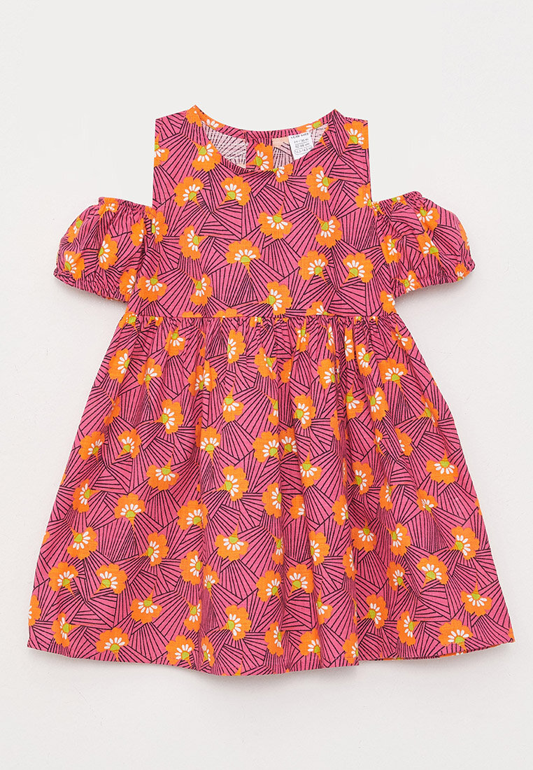 LC WAIKIKI Crew Neck Patterned Baby Girl Dress