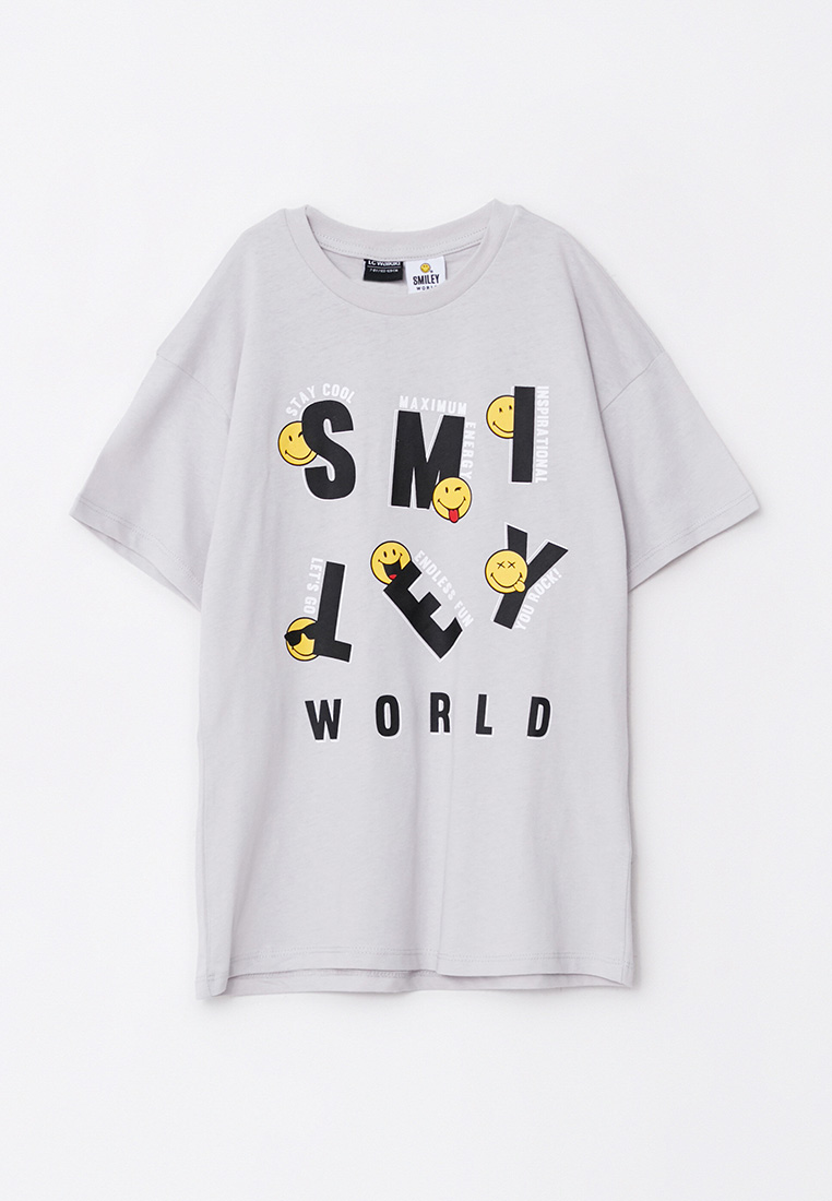 LC WAIKIKI Crew Neck Smiley Printed Short Sleeve Cotton Boy T-Shirt