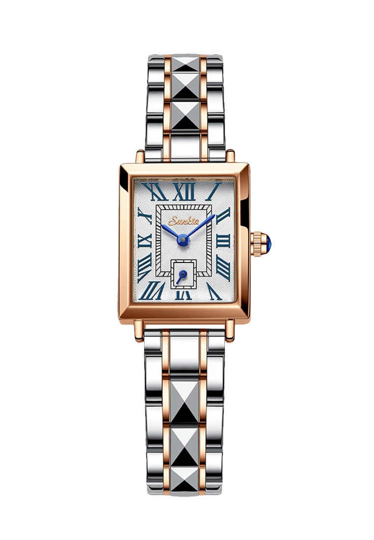 LIGE SUNKTA 女士手錶與石英機芯，32x26mm，IP玫瑰金色不銹鋼, 金屬手鐲