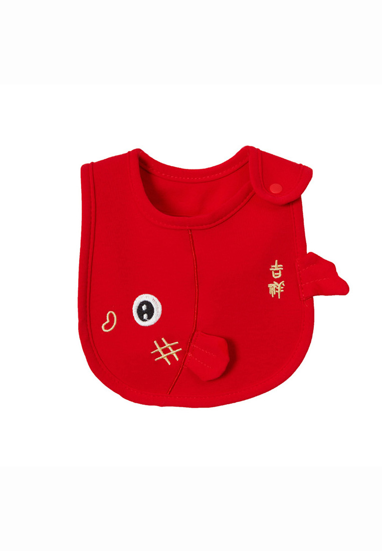 Little Kooma 嬰兒新年紅色小魚防水口水巾年年有餘