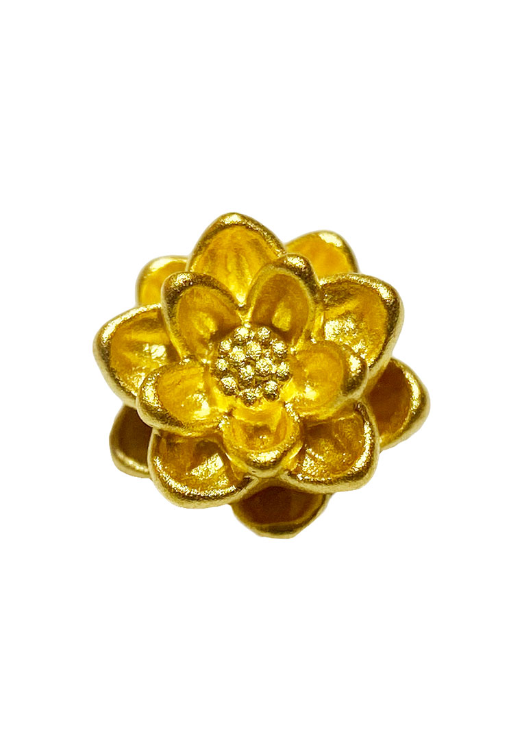 [SPECIAL] LITZ 999 (24K) Gold Lotus Flower Charm 蓮花 EPC0974B (0.29g+/-)