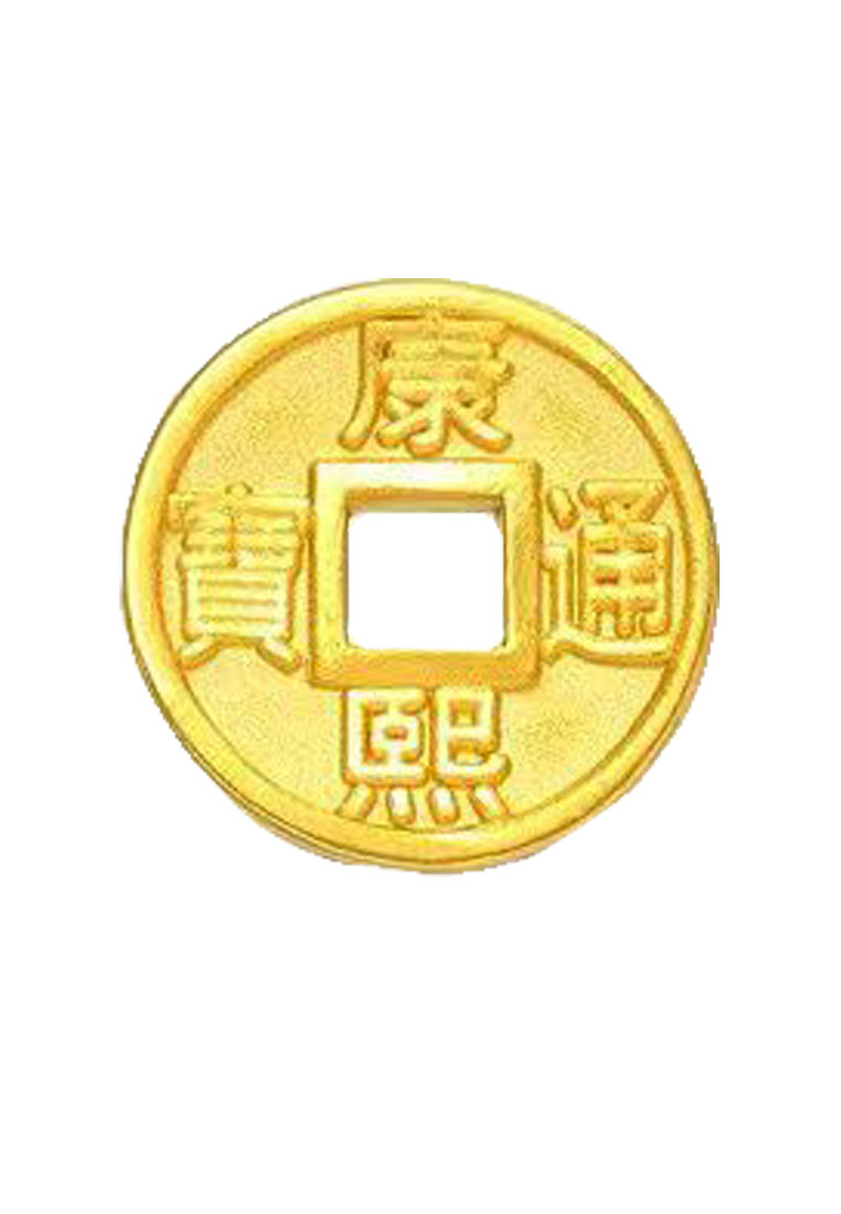 [SPECIAL] LITZ 999 (24K) Gold Coin Charm 錢幣-康熙 EPC0958（0.15g+/-）