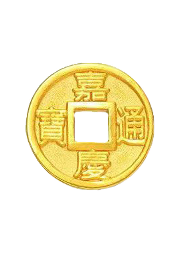 [SPECIAL] LITZ 999 (24K) Gold Coin Charm 錢幣-嘉慶 EPC0958A (0.15g+/-)