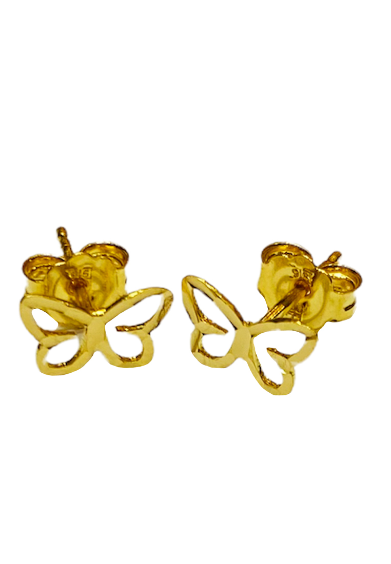 LITZ 916 (22K) Gold Butterfly Earrings LGE0158-1.06g+/-