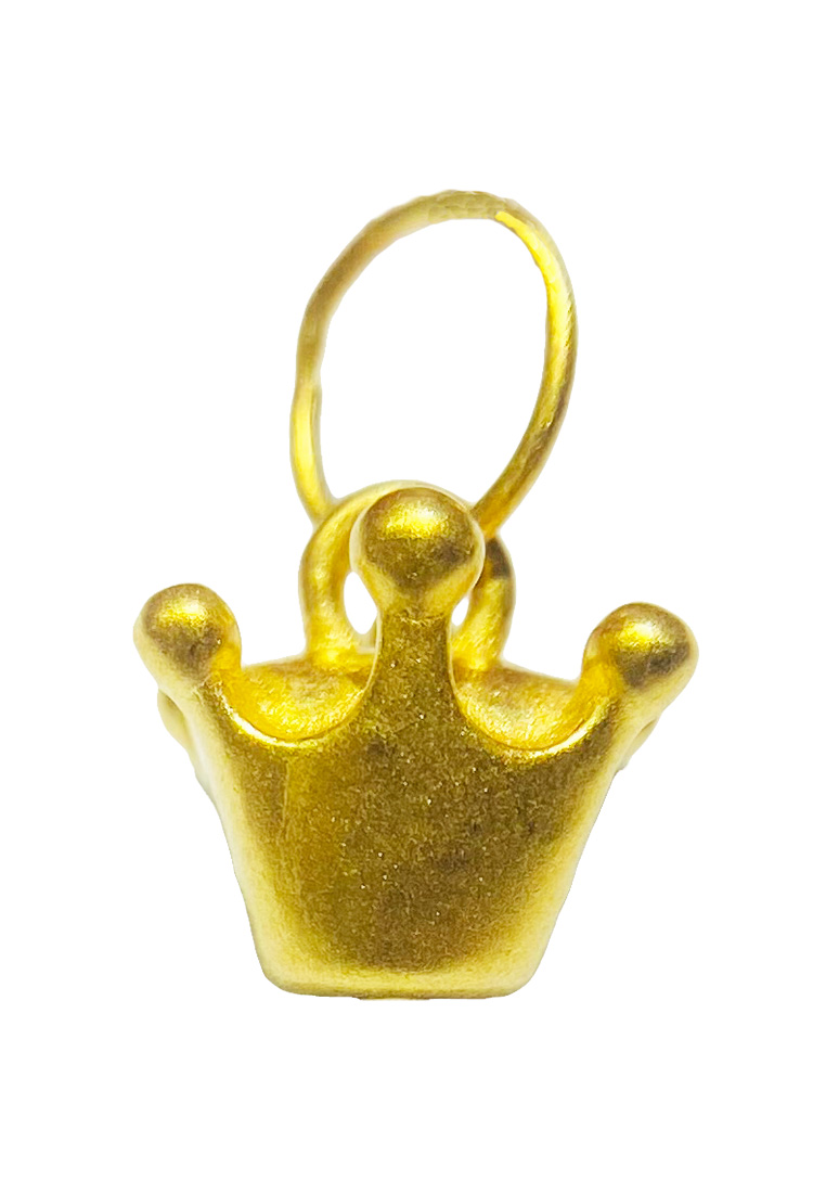 [SPECIAL] LITZ 999 (24K) Gold Crown Pendant 皇冠吊墜 EP0311 (0.23g+/-)