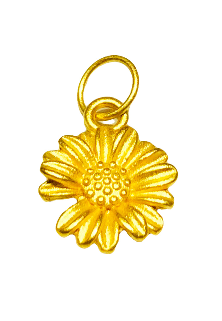 [SPECIAL] LITZ 999 (24K) Gold Sunflower Pendant 向日葵吊墜 EP0282A (0.20g+/-)