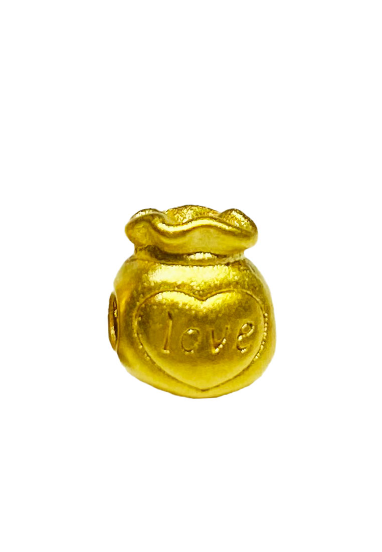 [SPECIAL] LITZ 999 (24K) Gold Money Bag Charm 愛心福袋 EPC0877 (0.11g+/-）