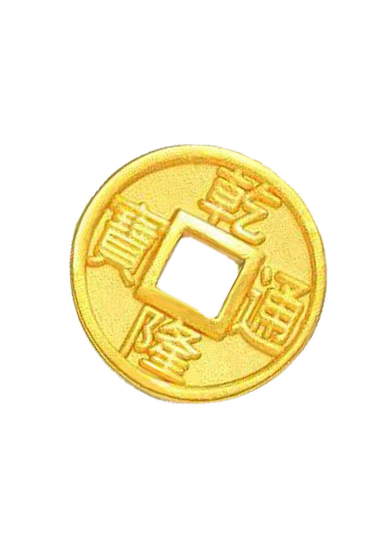 [SPECIAL] LITZ 999 (24K) Gold Coin Charm 乾隆錢幣 EPC0958D-L (0.84g+/-)