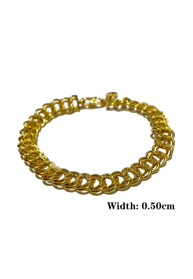 LITZ 916 (22K) Gold Bracelet (Width: 0.50cm) LGB0068C-18cm-2.66g+/-@