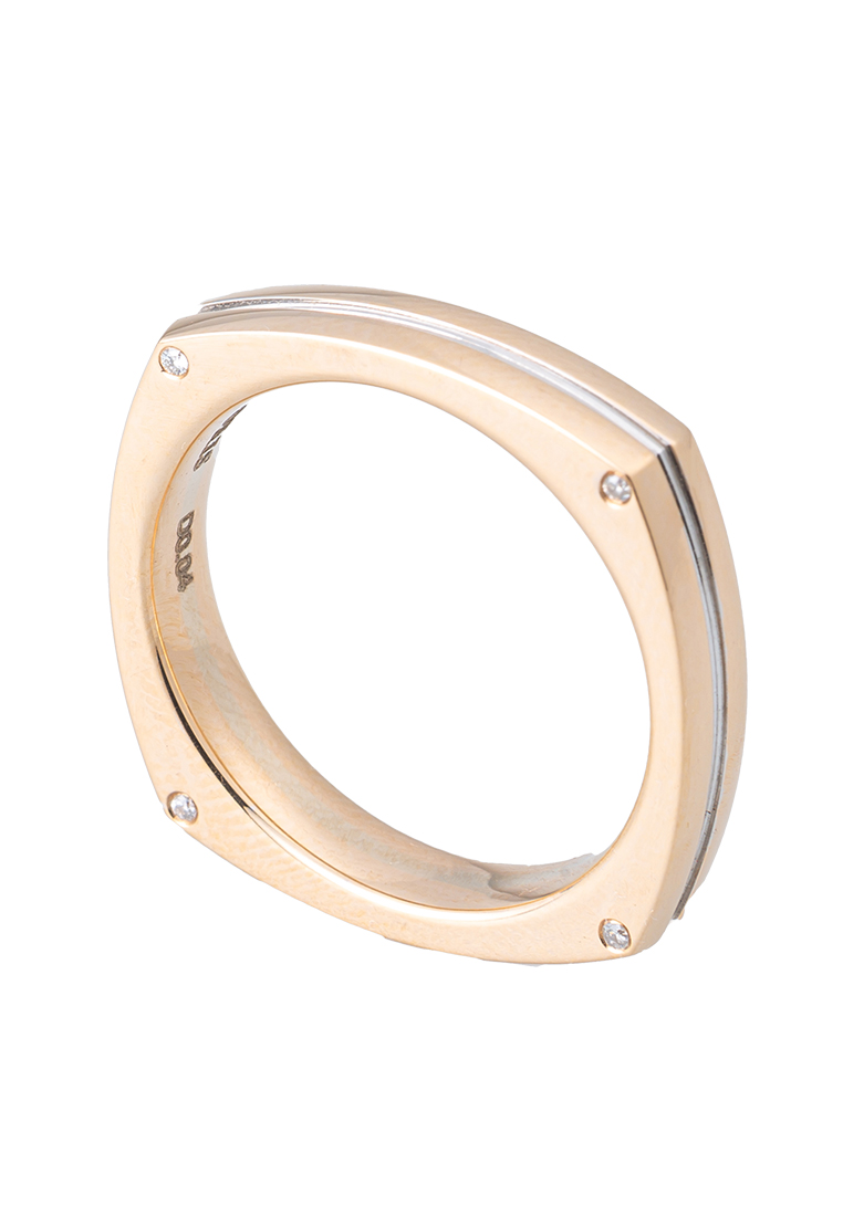 LITZ 18K White Gold & Rose Gold Diamond Men Ring PJ-MS015M