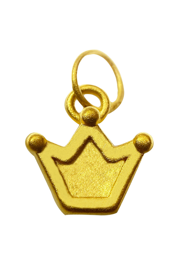 [SPECIAL] LITZ 999 (24K) Gold Crown Pendant 皇冠吊墜 EP0307 (0.20g+/-)