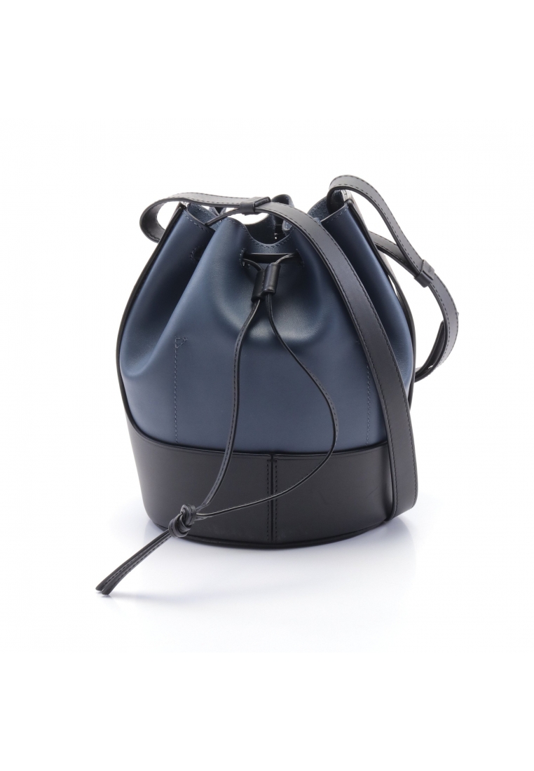 二奢 Pre-loved LOEWE balloon bag Small Shoulder bag leather Blue gray black purse