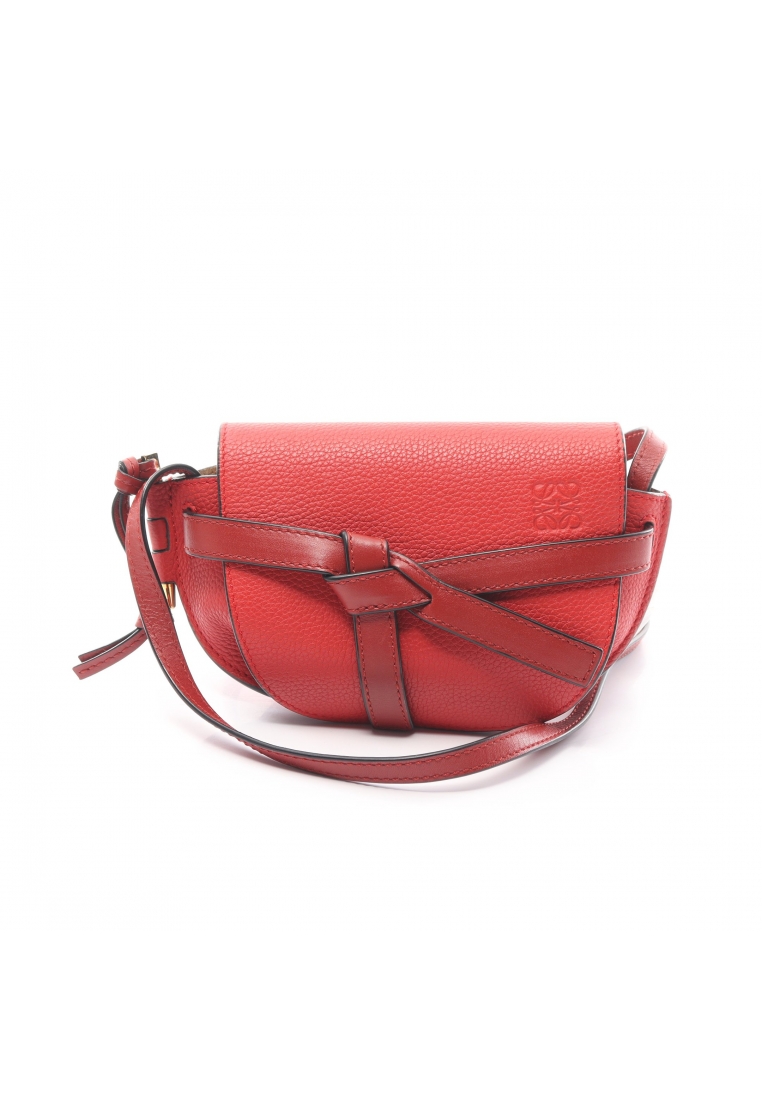 二奢 Pre-loved LOEWE gate bag mini Shoulder bag leather Red