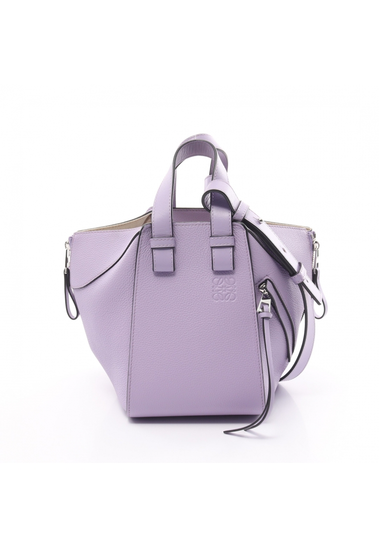 二奢 Pre-loved LOEWE hammock bag compact Handbag leather Light purple 2WAY